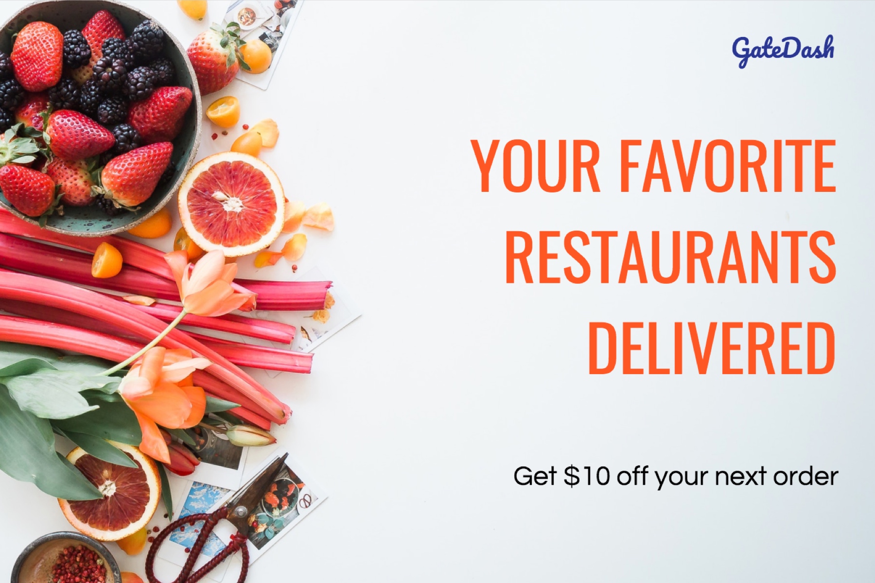 Food delivery app free postcard template Mailjoy