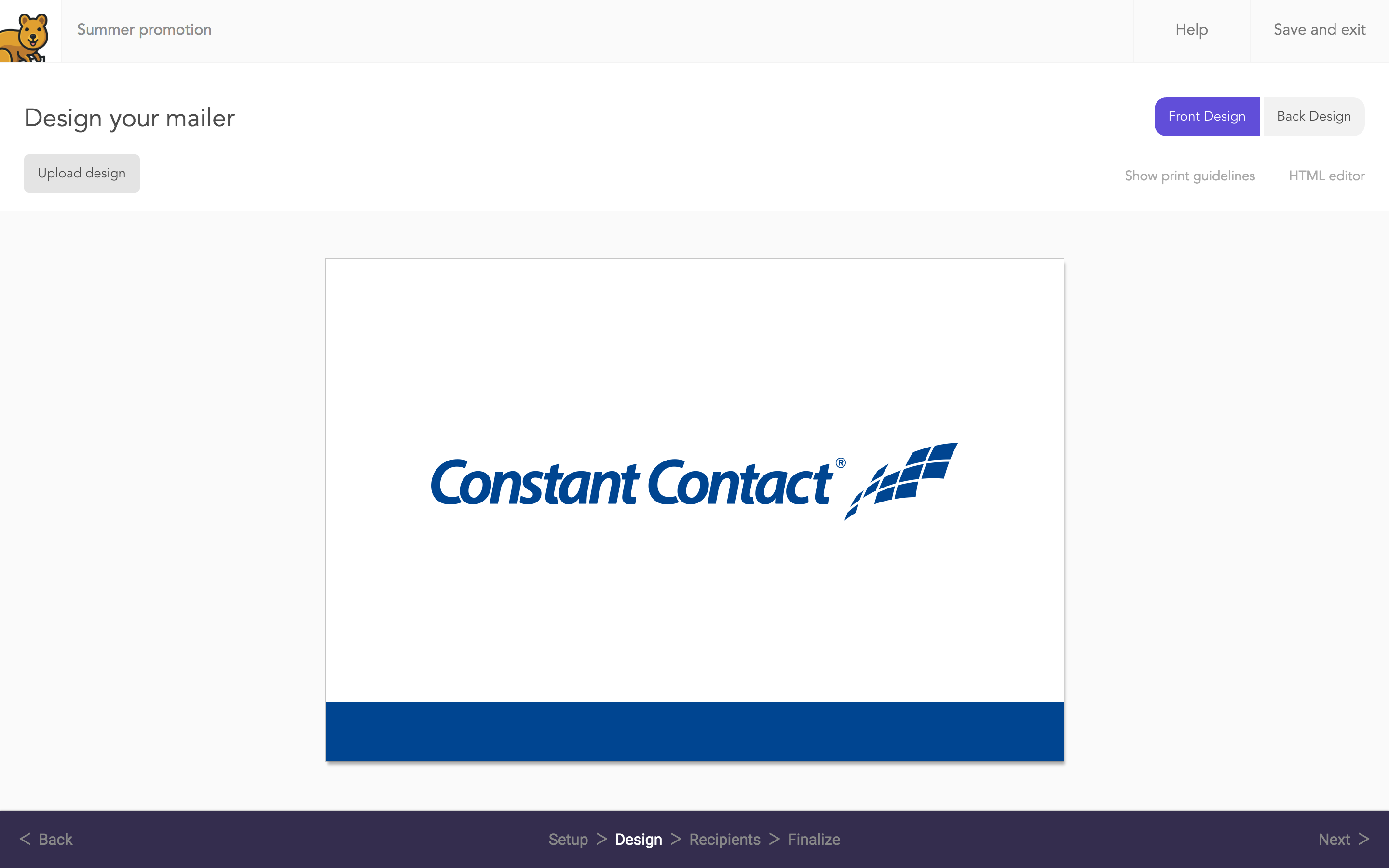 Send postcards to Constant Contact email contacts