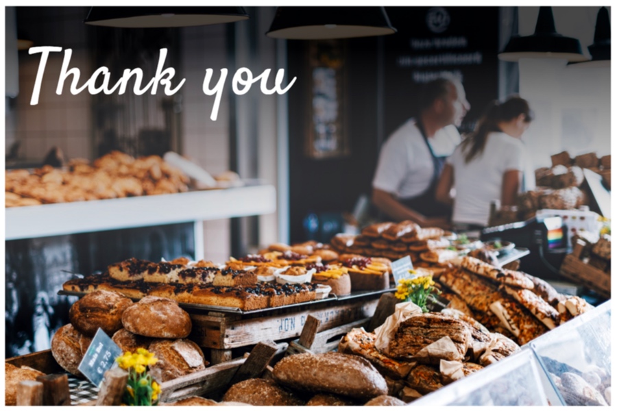 Bakery Thank You Postcard Template